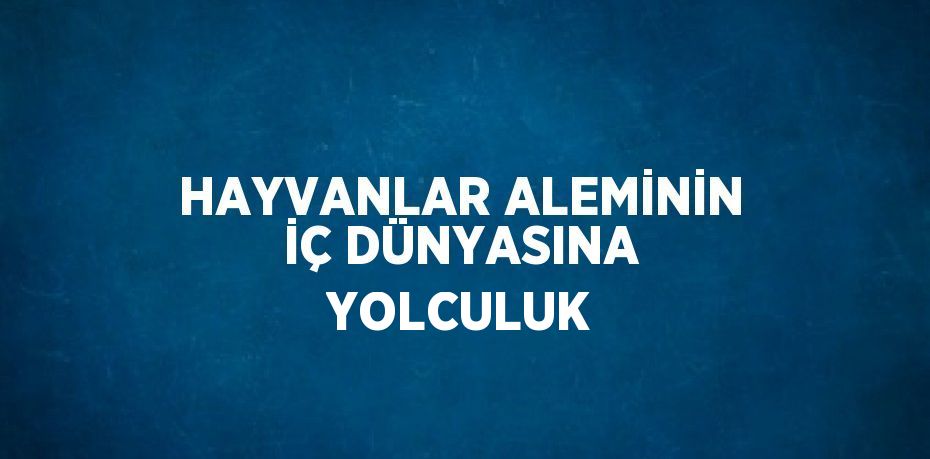 HAYVANLAR ALEMİNİN İÇ DÜNYASINA YOLCULUK