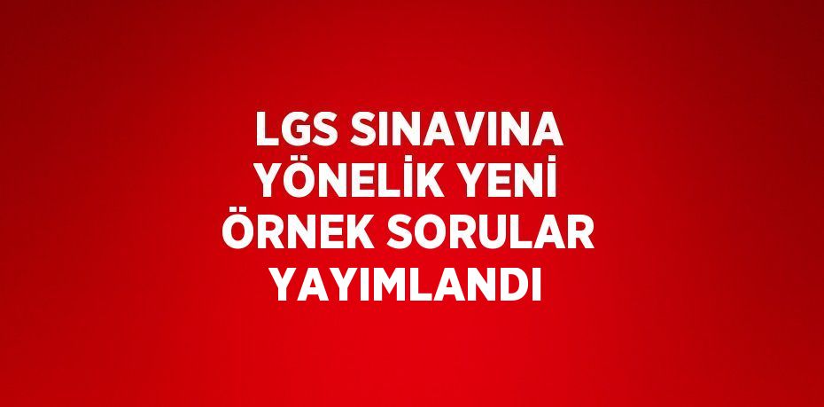 LGS SINAVINA YÖNELİK YENİ ÖRNEK SORULAR YAYIMLANDI