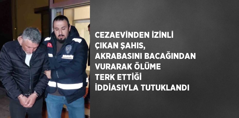 CEZAEVİNDEN İZİNLİ ÇIKAN ŞAHIS, AKRABASINI BACAĞINDAN VURARAK ÖLÜME TERK ETTİĞİ İDDİASIYLA TUTUKLANDI