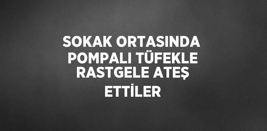 SOKAK ORTASINDA POMPALI TÜFEKLE RASTGELE ATEŞ ETTİLER