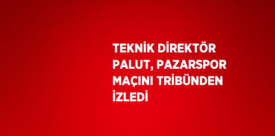 TEKNİK DİREKTÖR PALUT, PAZARSPOR MAÇINI TRİBÜNDEN İZLEDİ