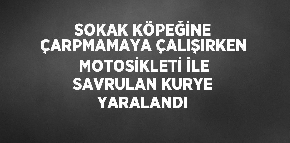 SOKAK KÖPEĞİNE ÇARPMAMAYA ÇALIŞIRKEN MOTOSİKLETİ İLE SAVRULAN KURYE YARALANDI