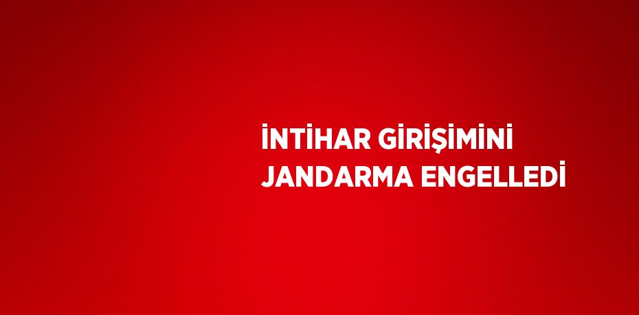 İNTİHAR GİRİŞİMİNİ JANDARMA ENGELLEDİ