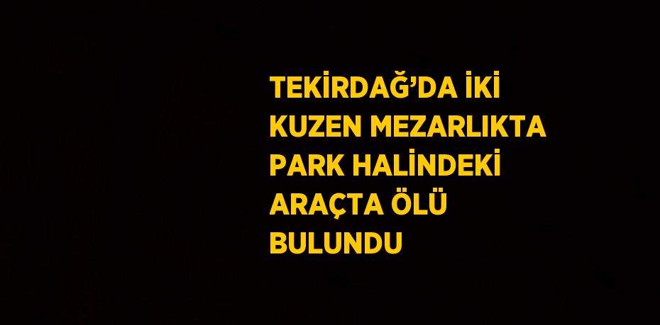 TEKİRDAĞ’DA İKİ KUZEN MEZARLIKTA PARK HALİNDEKİ ARAÇTA ÖLÜ BULUNDU