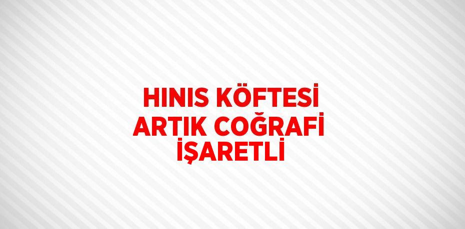 HINIS KÖFTESİ ARTIK COĞRAFİ İŞARETLİ