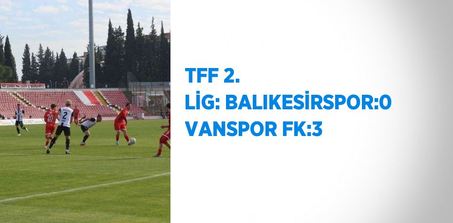 TFF 2. LİG: BALIKESİRSPOR:0 VANSPOR FK:3