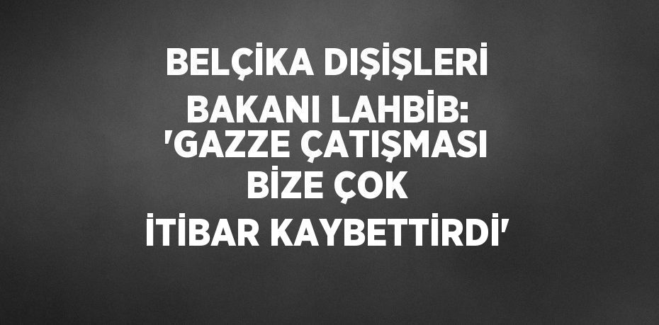 BELÇİKA DIŞİŞLERİ BAKANI LAHBİB: 'GAZZE ÇATIŞMASI BİZE ÇOK İTİBAR KAYBETTİRDİ'