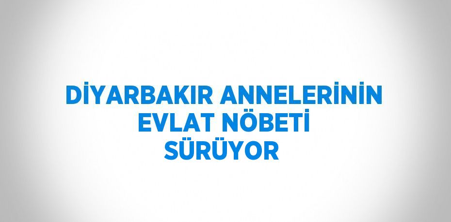 DİYARBAKIR ANNELERİNİN EVLAT NÖBETİ SÜRÜYOR