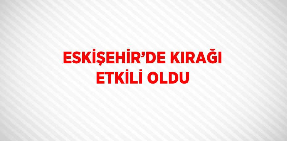 ESKİŞEHİR’DE KIRAĞI ETKİLİ OLDU