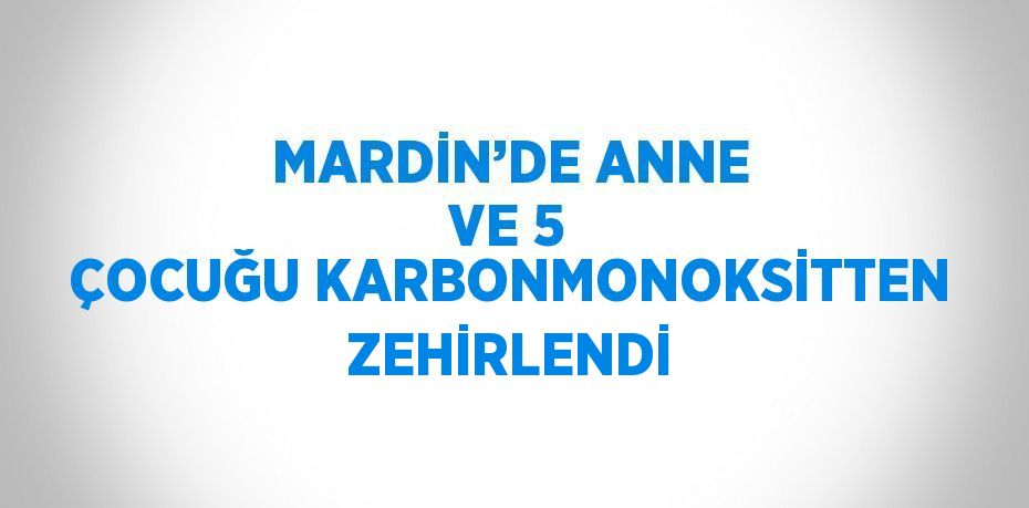 MARDİN’DE ANNE VE 5 ÇOCUĞU KARBONMONOKSİTTEN ZEHİRLENDİ