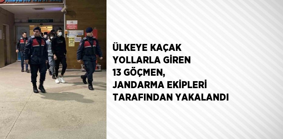 ÜLKEYE KAÇAK YOLLARLA GİREN 13 GÖÇMEN, JANDARMA EKİPLERİ TARAFINDAN YAKALANDI