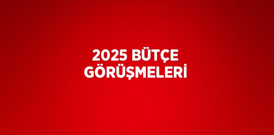 2025 BÜTÇE GÖRÜŞMELERİ