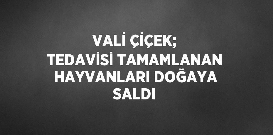 VALİ ÇİÇEK; TEDAVİSİ TAMAMLANAN HAYVANLARI DOĞAYA SALDI