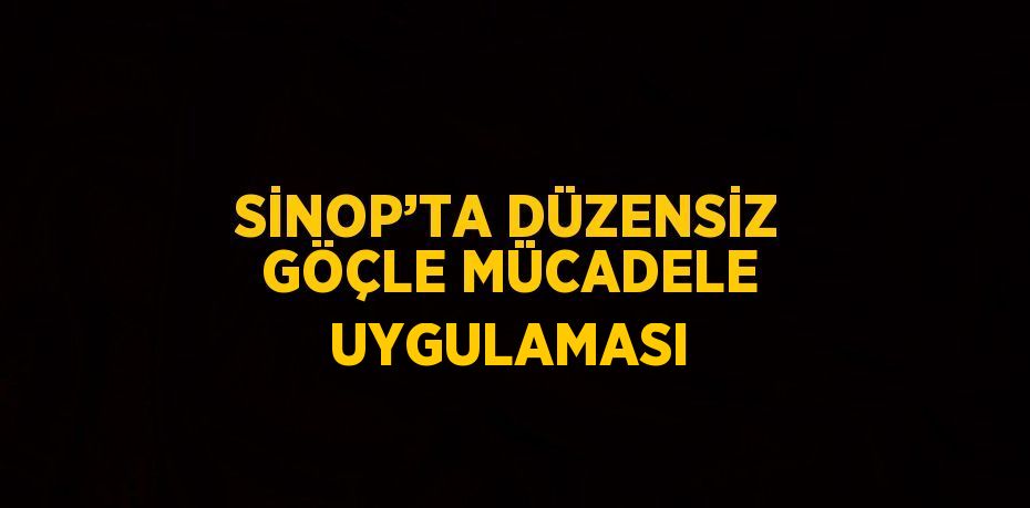 SİNOP’TA DÜZENSİZ GÖÇLE MÜCADELE UYGULAMASI