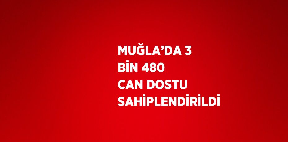 MUĞLA’DA 3 BİN 480 CAN DOSTU SAHİPLENDİRİLDİ