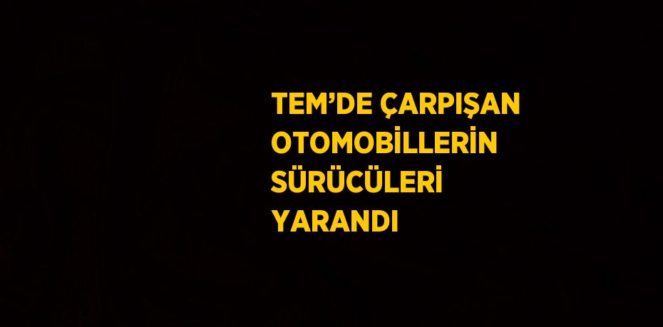 TEM’DE ÇARPIŞAN OTOMOBİLLERİN SÜRÜCÜLERİ YARANDI