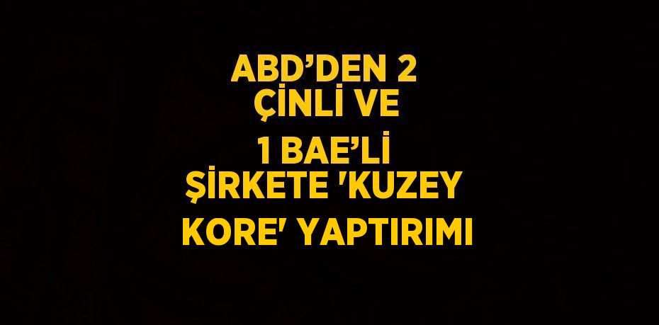 ABD’DEN 2 ÇİNLİ VE 1 BAE’Lİ ŞİRKETE 'KUZEY KORE' YAPTIRIMI