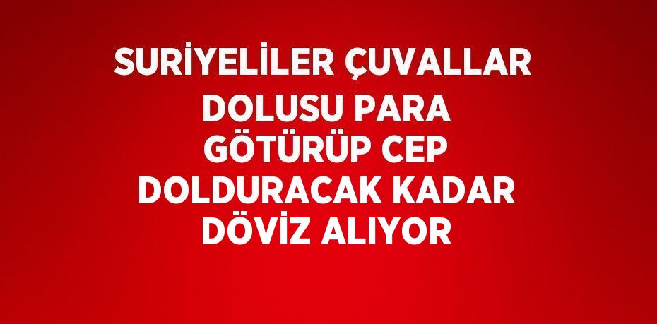 SURİYELİLER ÇUVALLAR DOLUSU PARA GÖTÜRÜP CEP DOLDURACAK KADAR DÖVİZ ALIYOR