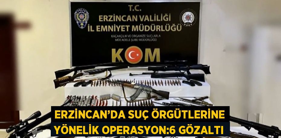 ERZİNCAN’DA SUÇ ÖRGÜTLERİNE YÖNELİK OPERASYON:6 GÖZALTI