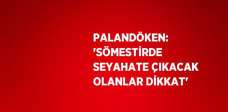 PALANDÖKEN: 'SÖMESTİRDE SEYAHATE ÇIKACAK OLANLAR DİKKAT'