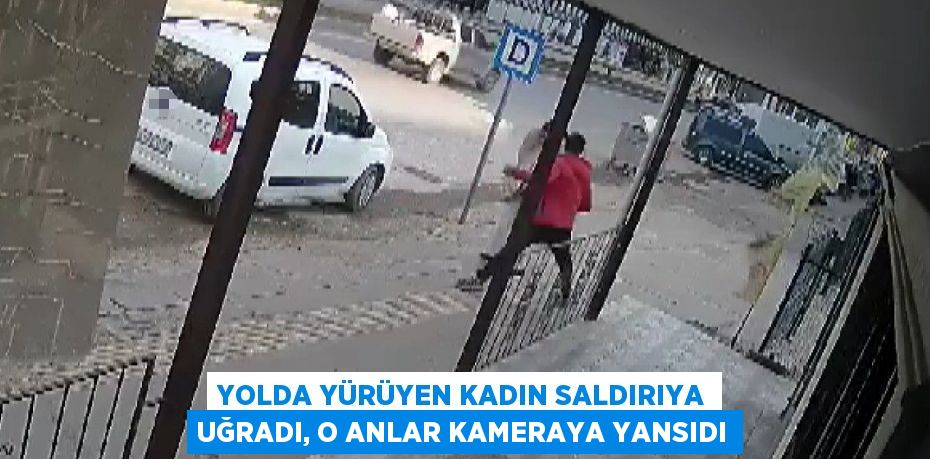 YOLDA YÜRÜYEN KADIN SALDIRIYA UĞRADI, O ANLAR KAMERAYA YANSIDI