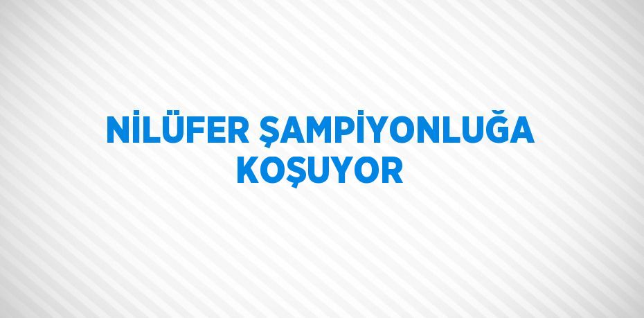 NİLÜFER ŞAMPİYONLUĞA KOŞUYOR