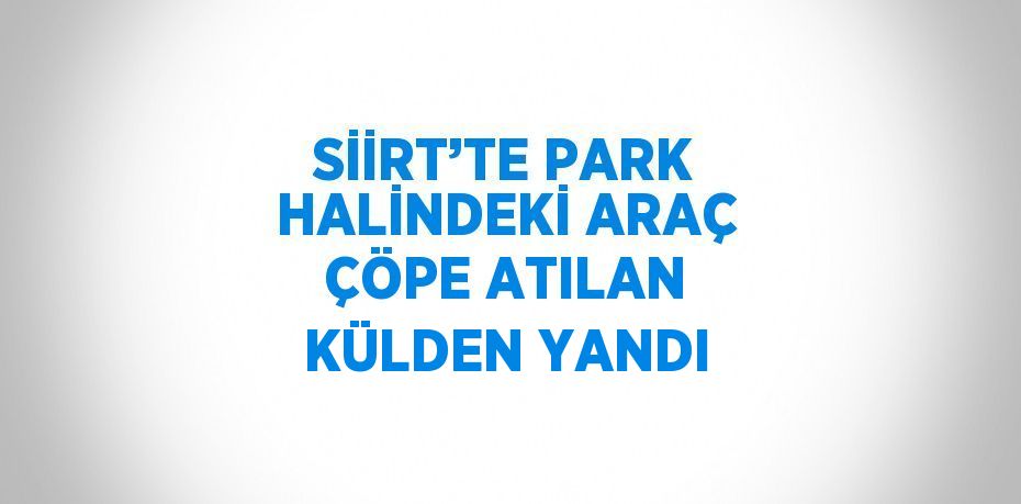 SİİRT’TE PARK HALİNDEKİ ARAÇ ÇÖPE ATILAN KÜLDEN YANDI