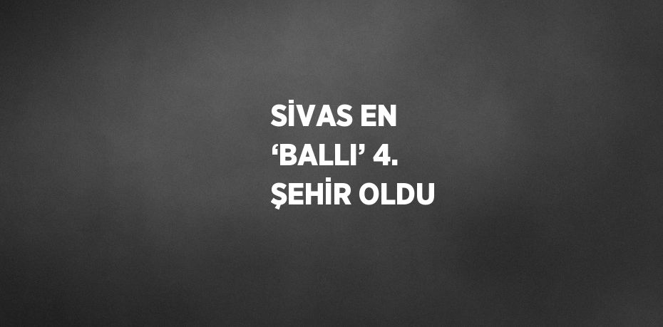SİVAS EN ‘BALLI’ 4. ŞEHİR OLDU