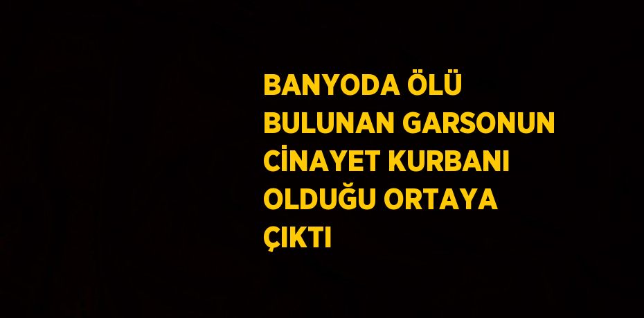 BANYODA ÖLÜ BULUNAN GARSONUN CİNAYET KURBANI OLDUĞU ORTAYA ÇIKTI