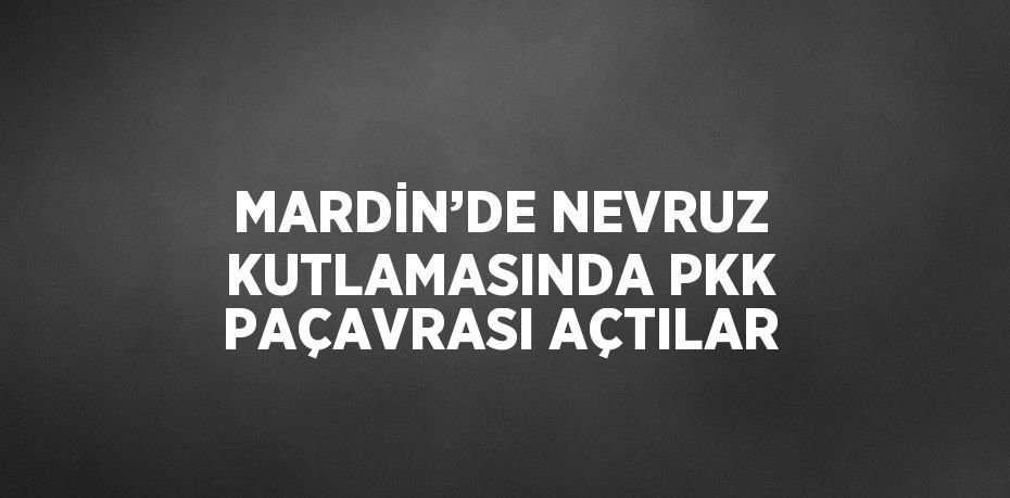 MARDİN’DE NEVRUZ KUTLAMASINDA PKK PAÇAVRASI AÇTILAR