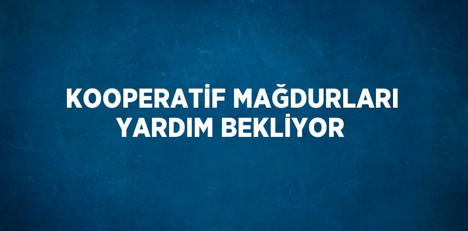 KOOPERATİF MAĞDURLARI YARDIM BEKLİYOR