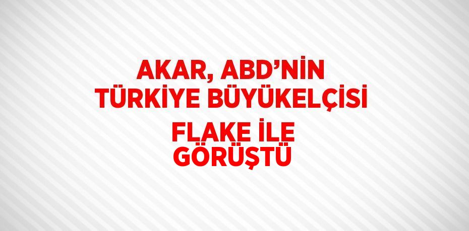 AKAR, ABD’NİN TÜRKİYE BÜYÜKELÇİSİ FLAKE İLE GÖRÜŞTÜ