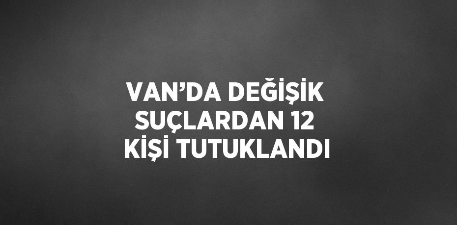 VAN’DA DEĞİŞİK SUÇLARDAN 12 KİŞİ TUTUKLANDI