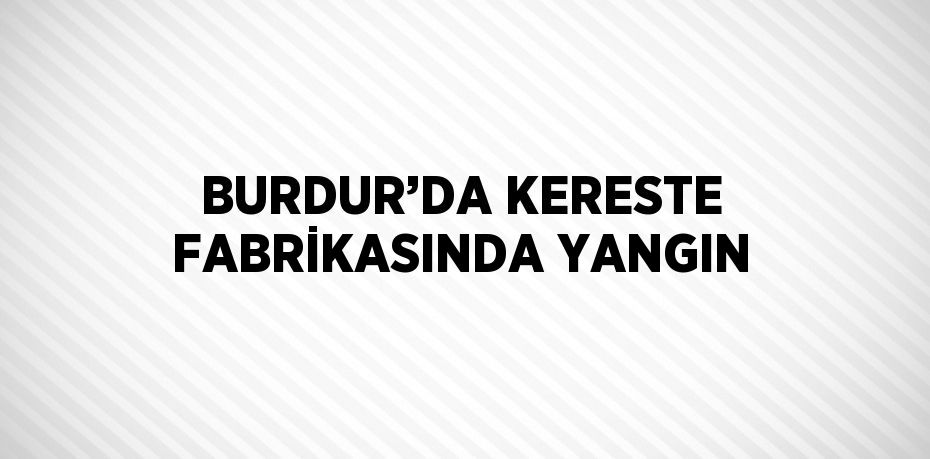 BURDUR’DA KERESTE FABRİKASINDA YANGIN