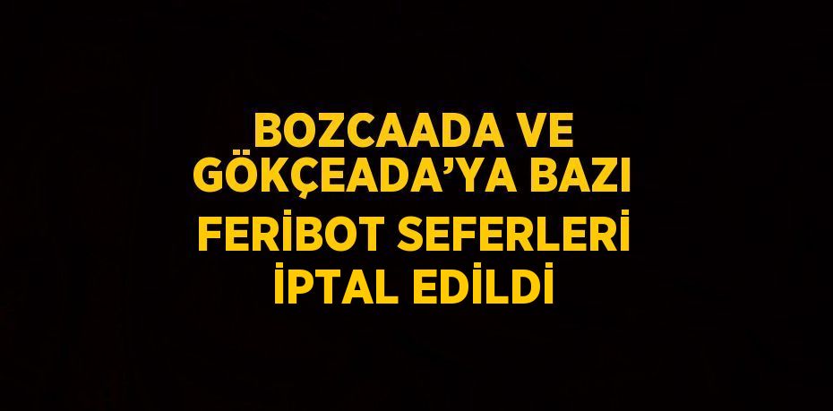 BOZCAADA VE GÖKÇEADA’YA BAZI FERİBOT SEFERLERİ İPTAL EDİLDİ