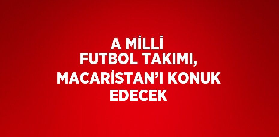 A MİLLİ FUTBOL TAKIMI, MACARİSTAN’I KONUK EDECEK