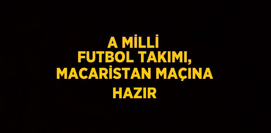 A MİLLİ FUTBOL TAKIMI, MACARİSTAN MAÇINA HAZIR