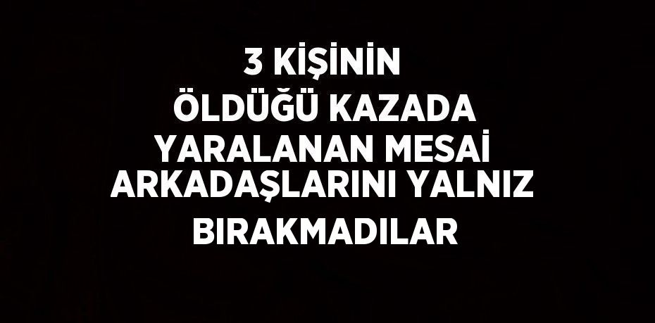 3 KİŞİNİN ÖLDÜĞÜ KAZADA YARALANAN MESAİ ARKADAŞLARINI YALNIZ BIRAKMADILAR