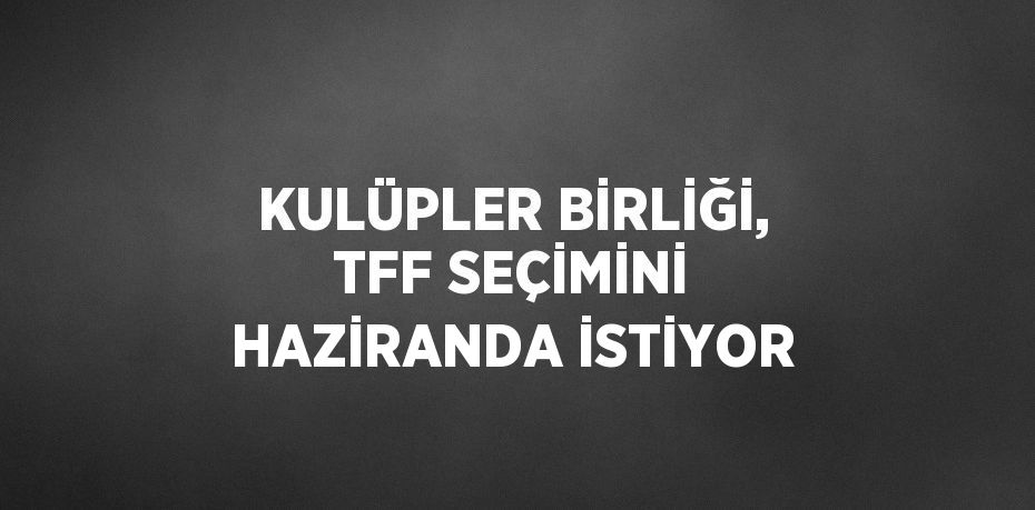 KULÜPLER BİRLİĞİ, TFF SEÇİMİNİ HAZİRANDA İSTİYOR