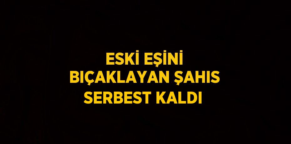 ESKİ EŞİNİ BIÇAKLAYAN ŞAHIS SERBEST KALDI