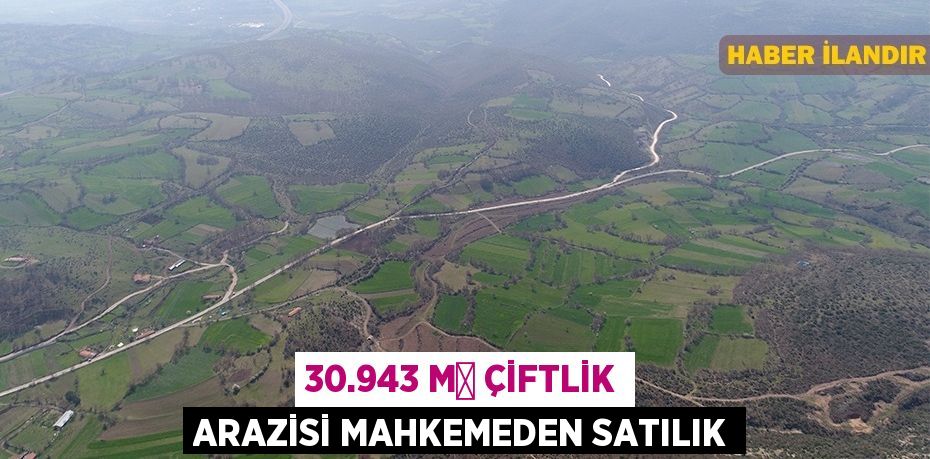 30.943 m² çiftlik arazisi mahkemeden satılık