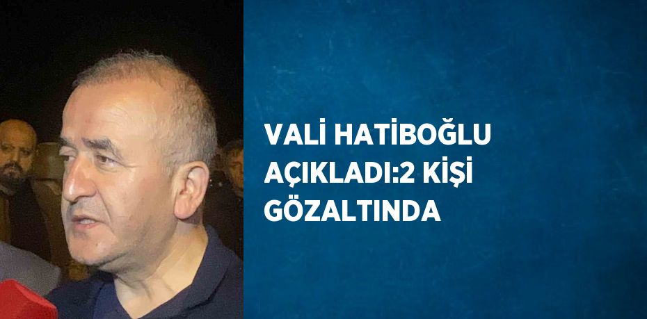 VALİ HATİBOĞLU AÇIKLADI:2 KİŞİ GÖZALTINDA