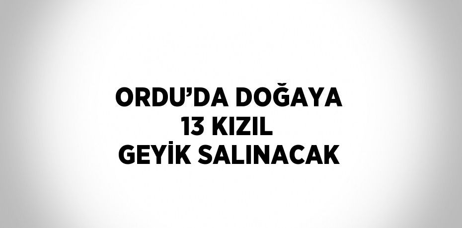 ORDU’DA DOĞAYA 13 KIZIL GEYİK SALINACAK