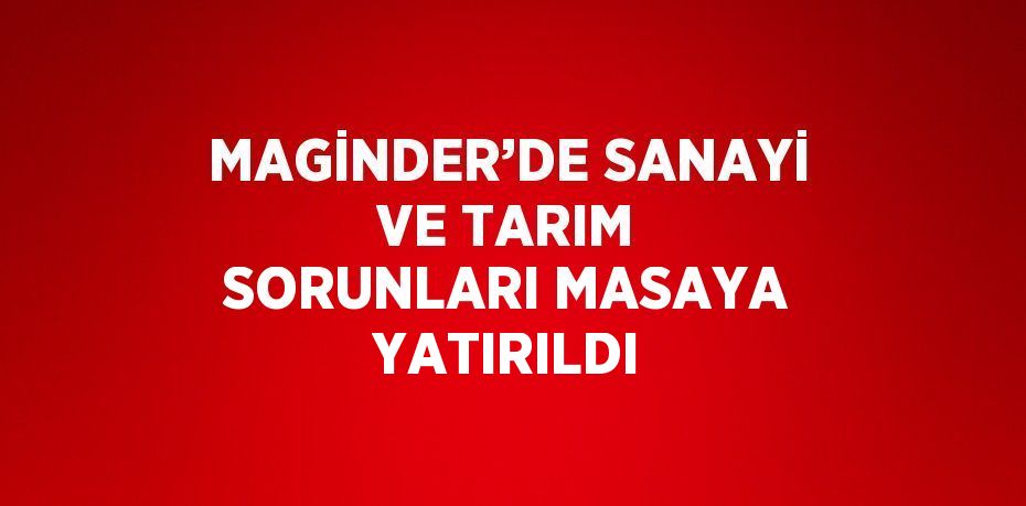 MAGİNDER’DE SANAYİ VE TARIM SORUNLARI MASAYA YATIRILDI
