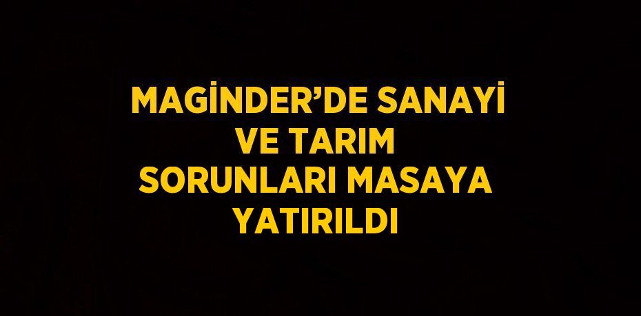 MAGİNDER’DE SANAYİ VE TARIM SORUNLARI MASAYA YATIRILDI