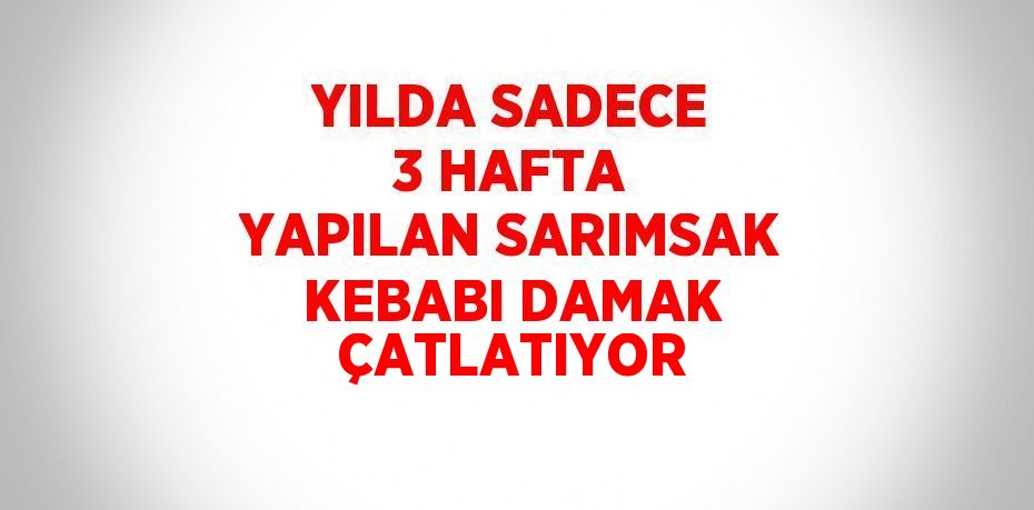 YILDA SADECE 3 HAFTA YAPILAN SARIMSAK KEBABI DAMAK ÇATLATIYOR