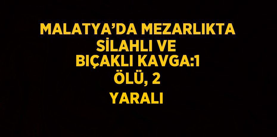 MALATYA’DA MEZARLIKTA SİLAHLI VE BIÇAKLI KAVGA:1 ÖLÜ, 2 YARALI