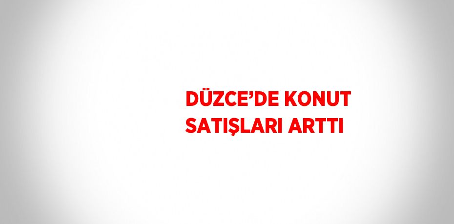 DÜZCE’DE KONUT SATIŞLARI ARTTI