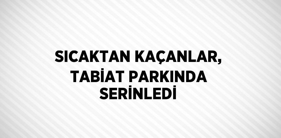 SICAKTAN KAÇANLAR, TABİAT PARKINDA SERİNLEDİ
