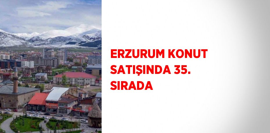 ERZURUM KONUT SATIŞINDA 35. SIRADA